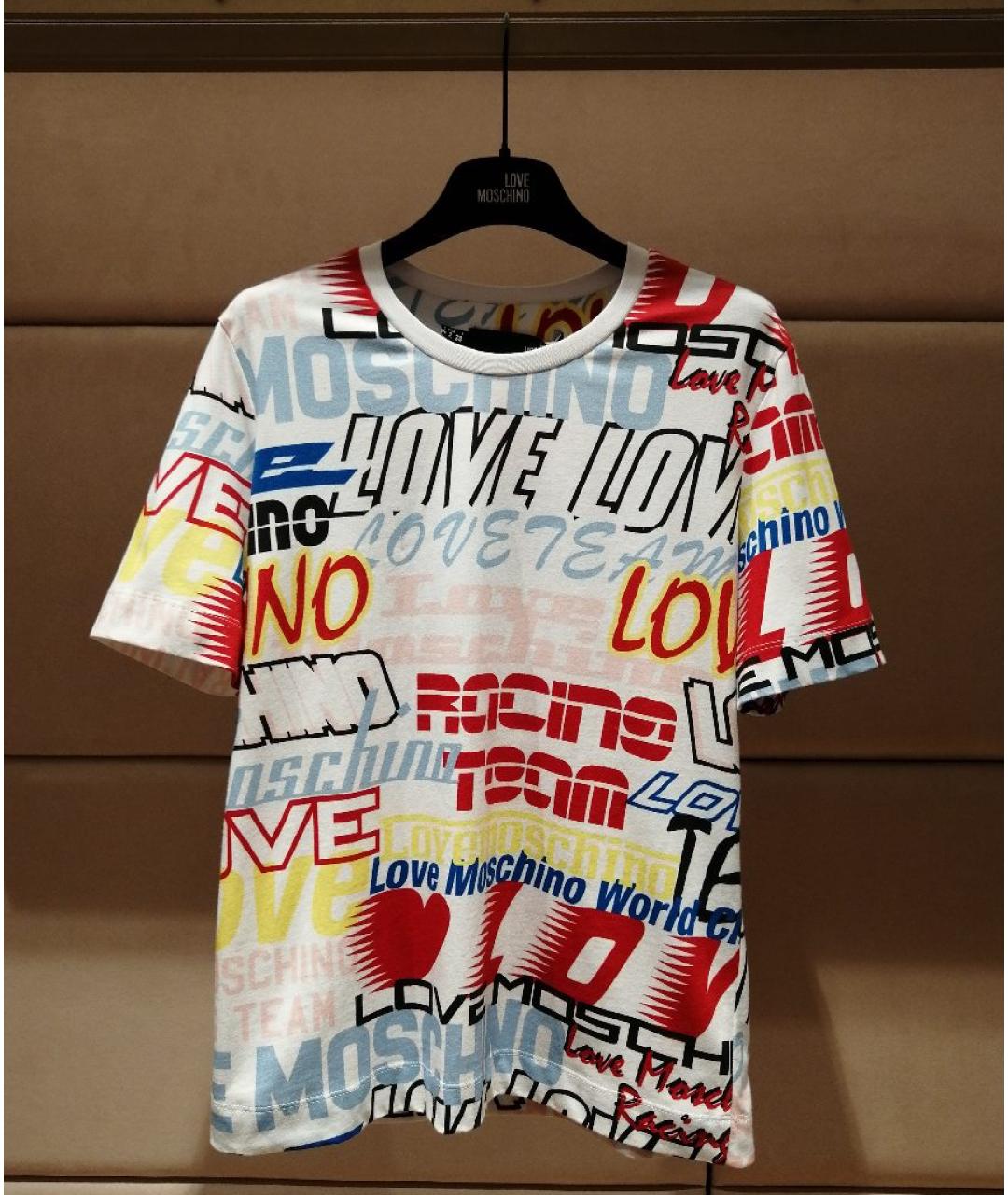 LOVE MOSCHINO Мульти хлопковая футболка, фото 3