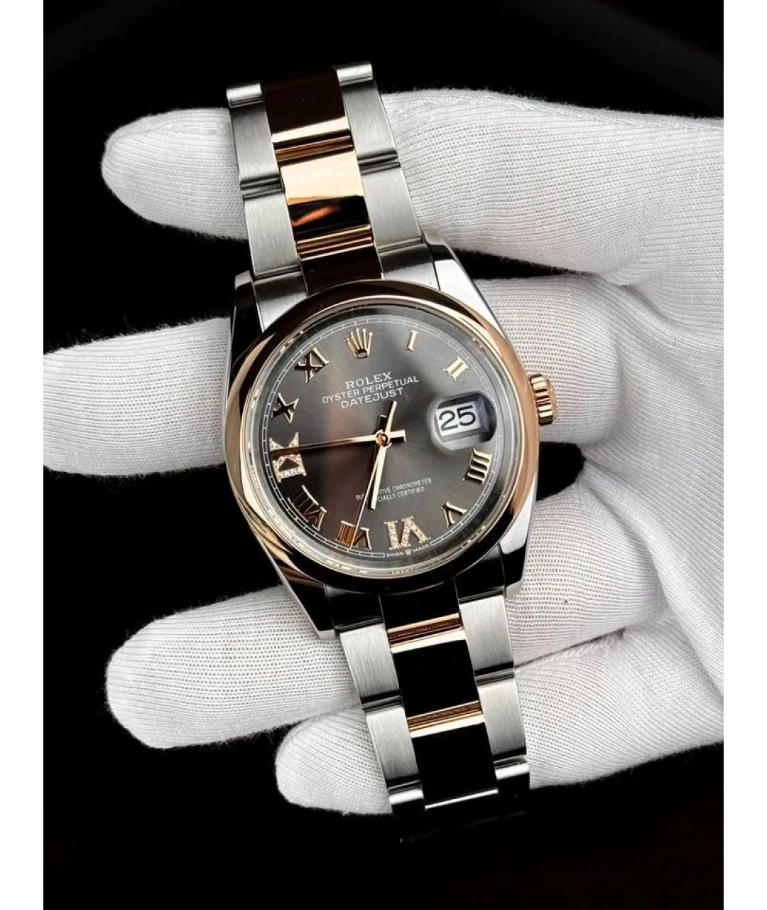 ROLEX Серые часы из розового золота, фото 2