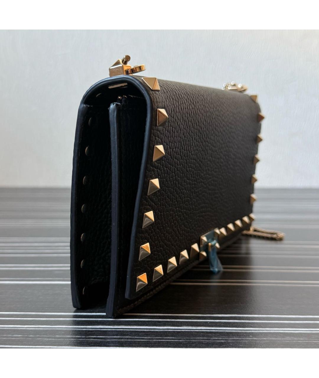 VALENTINO Черная кожаная сумка через плечо, фото 2