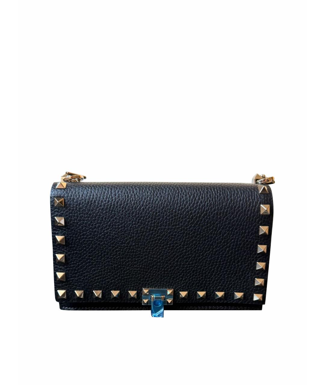 VALENTINO Черная кожаная сумка через плечо, фото 1