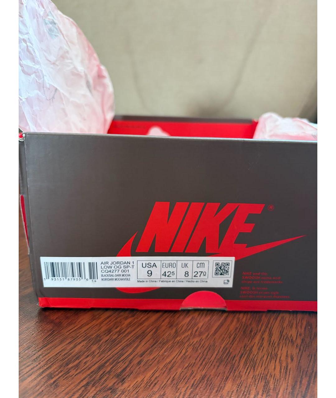 JORDAN Коричневые замшевые низкие кроссовки / кеды, фото 8