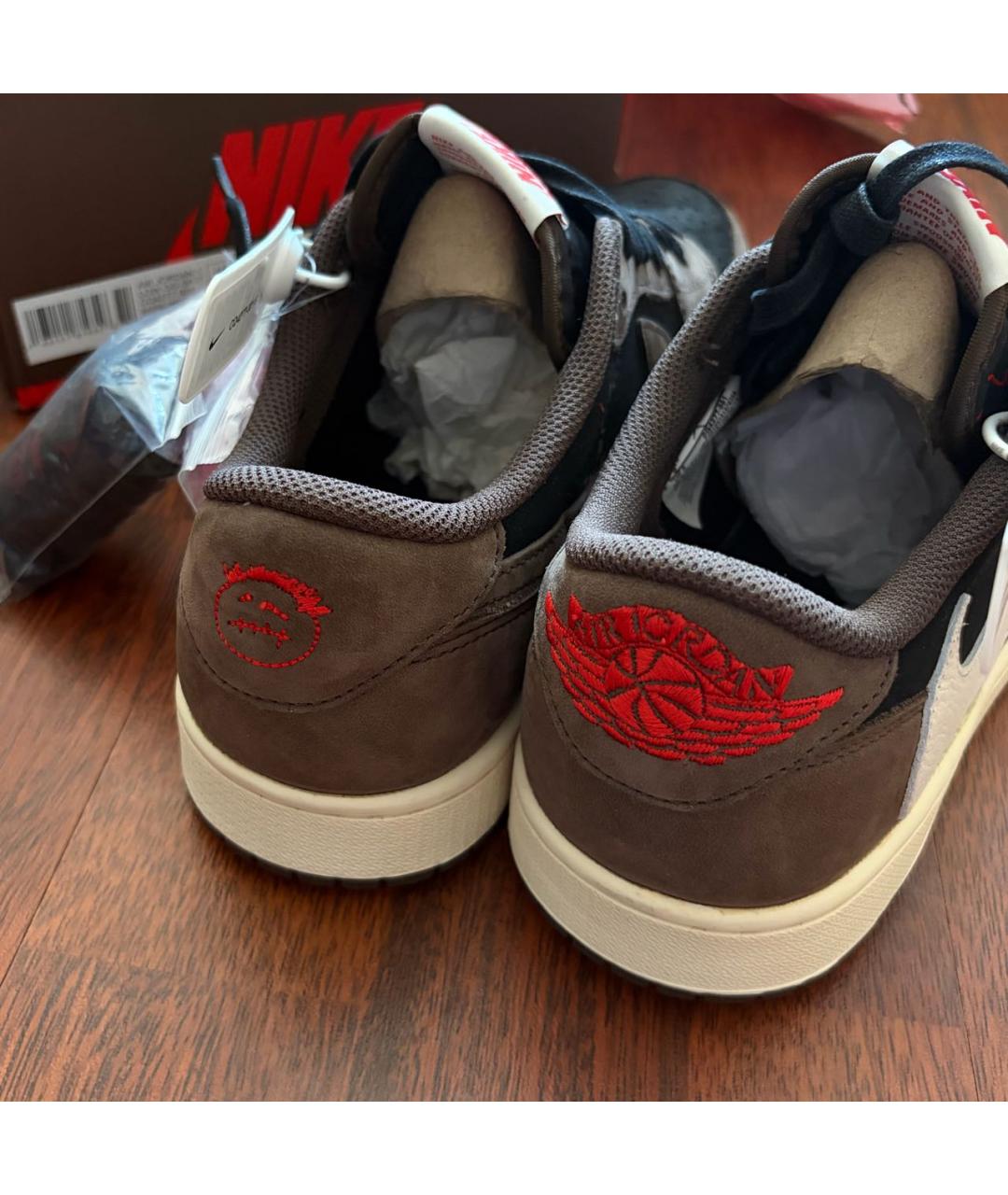 JORDAN Коричневые замшевые низкие кроссовки / кеды, фото 4