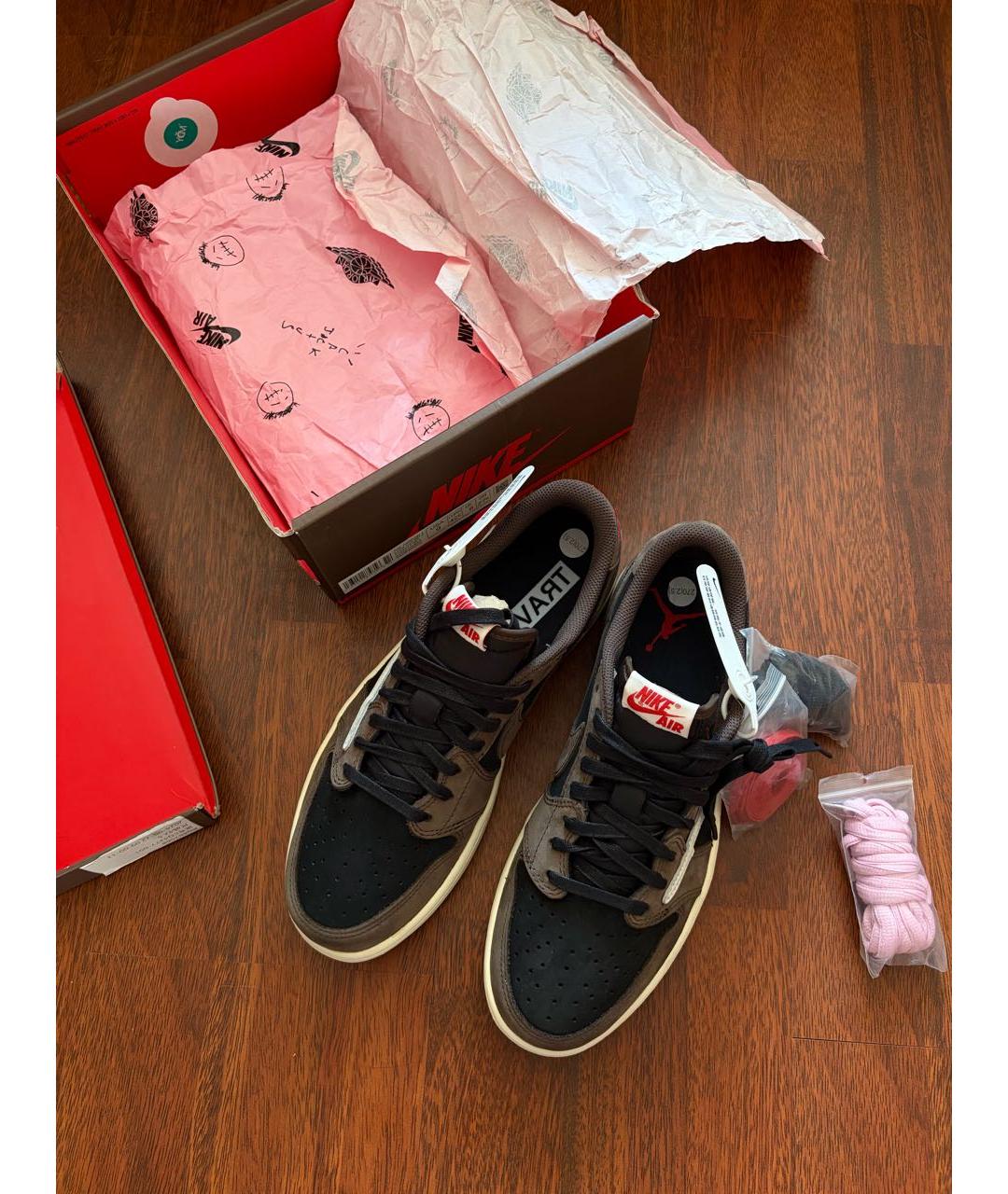 JORDAN Коричневые замшевые низкие кроссовки / кеды, фото 6