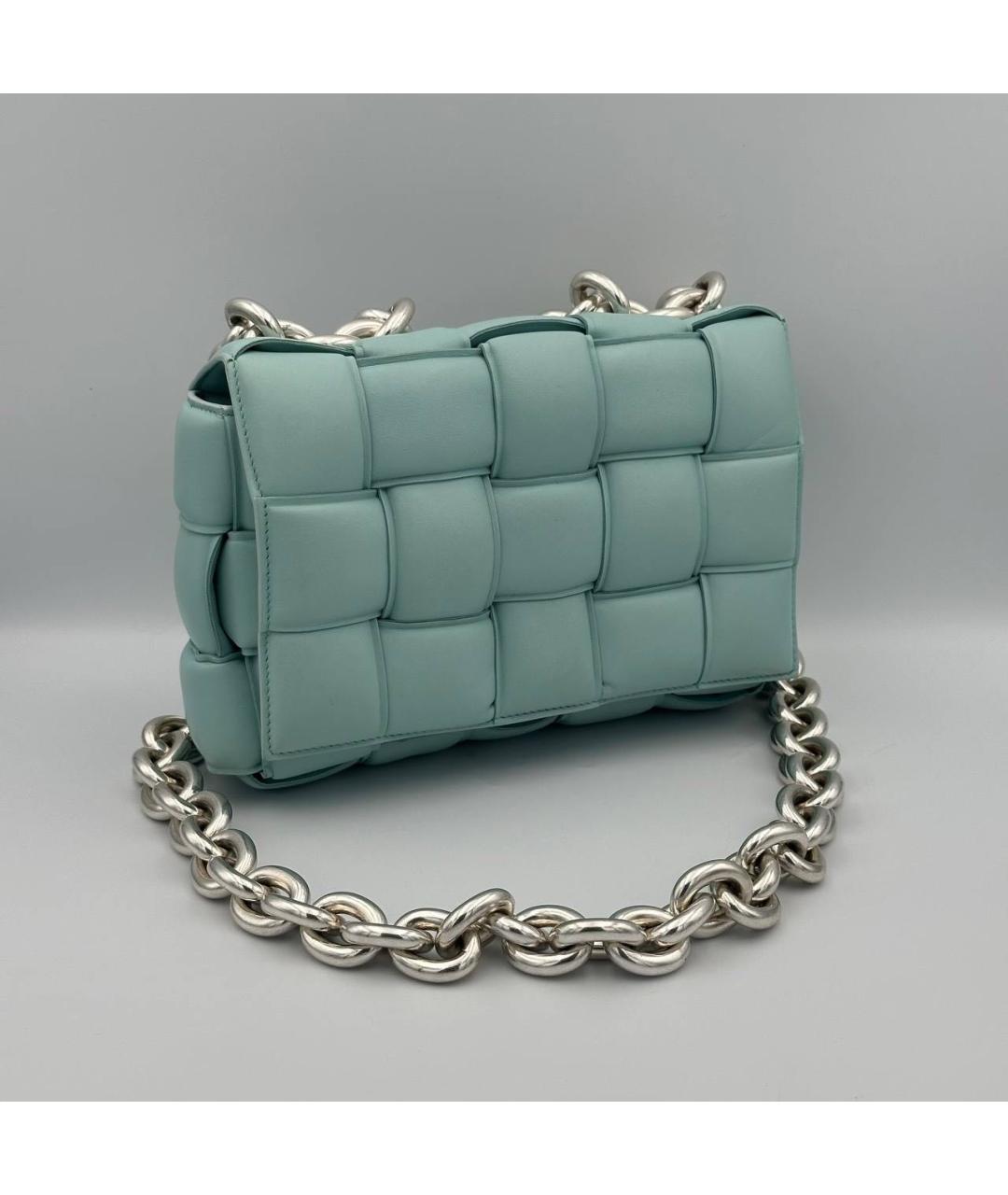 BOTTEGA VENETA Голубая кожаная сумка через плечо, фото 4