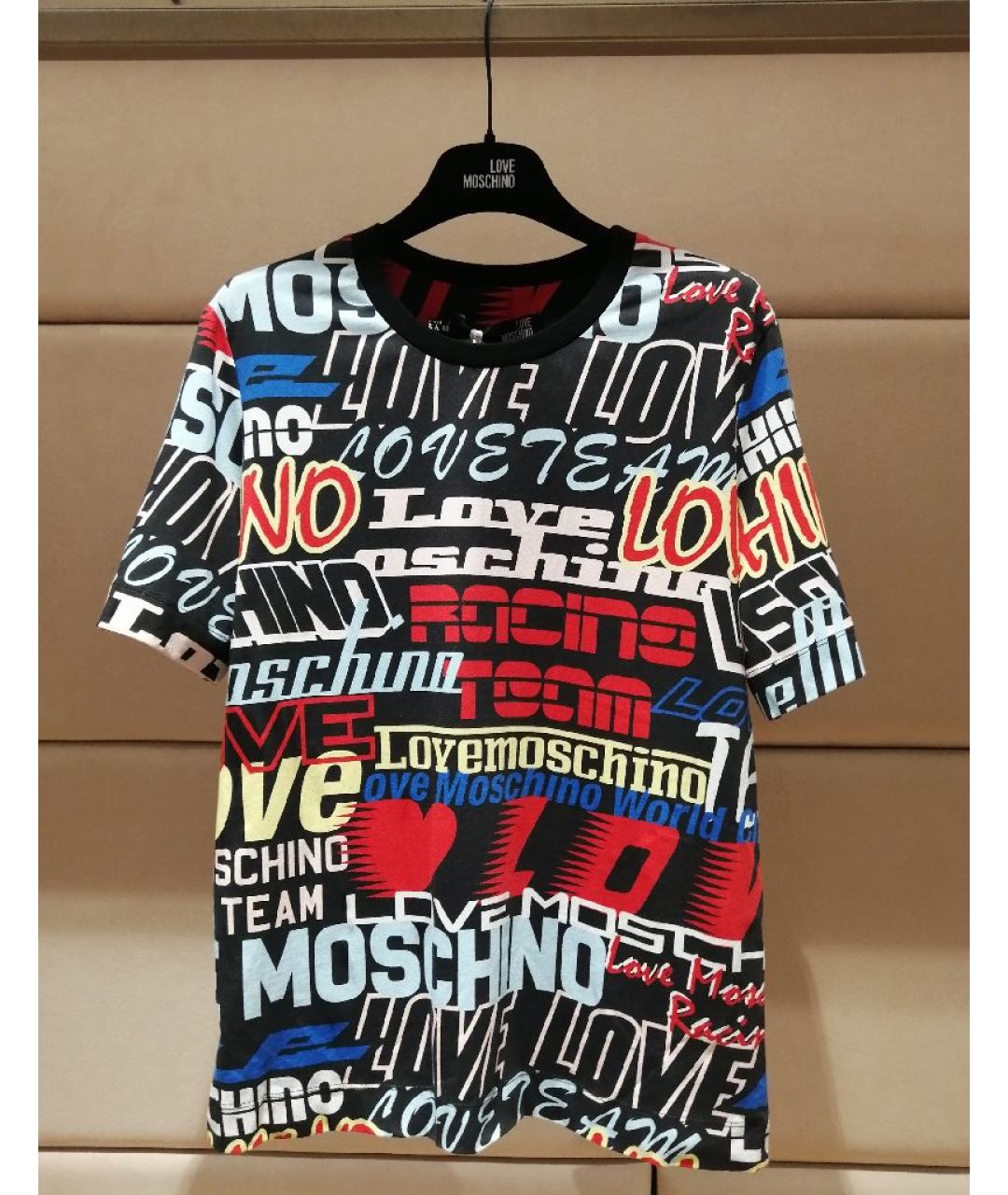 LOVE MOSCHINO Мульти хлопковая футболка, фото 3