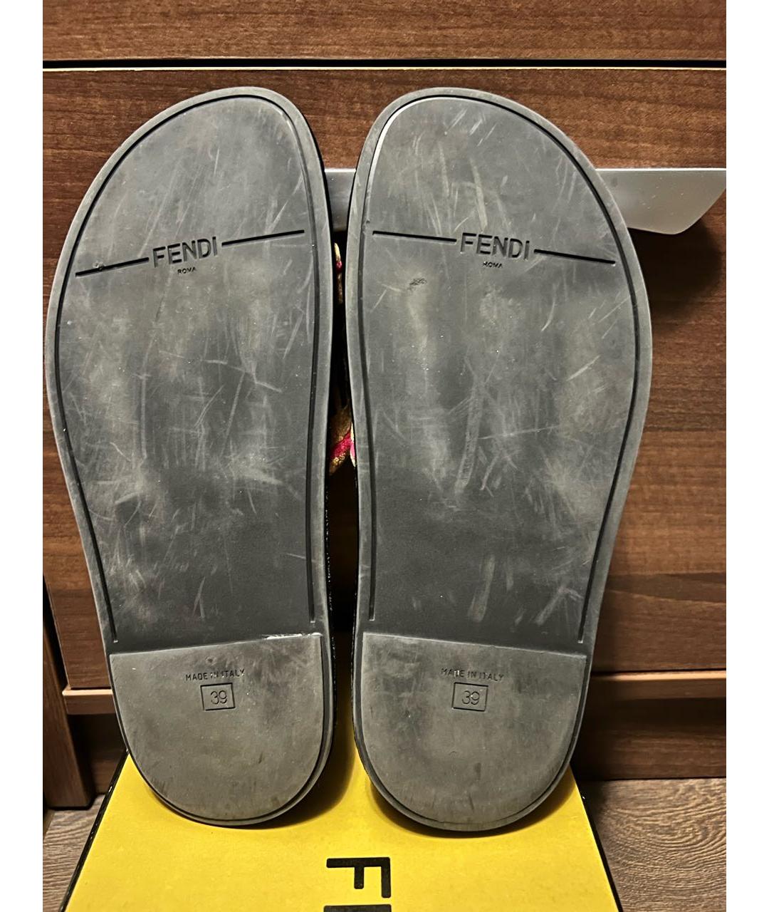 FENDI Мульти кожаные мюли, фото 6