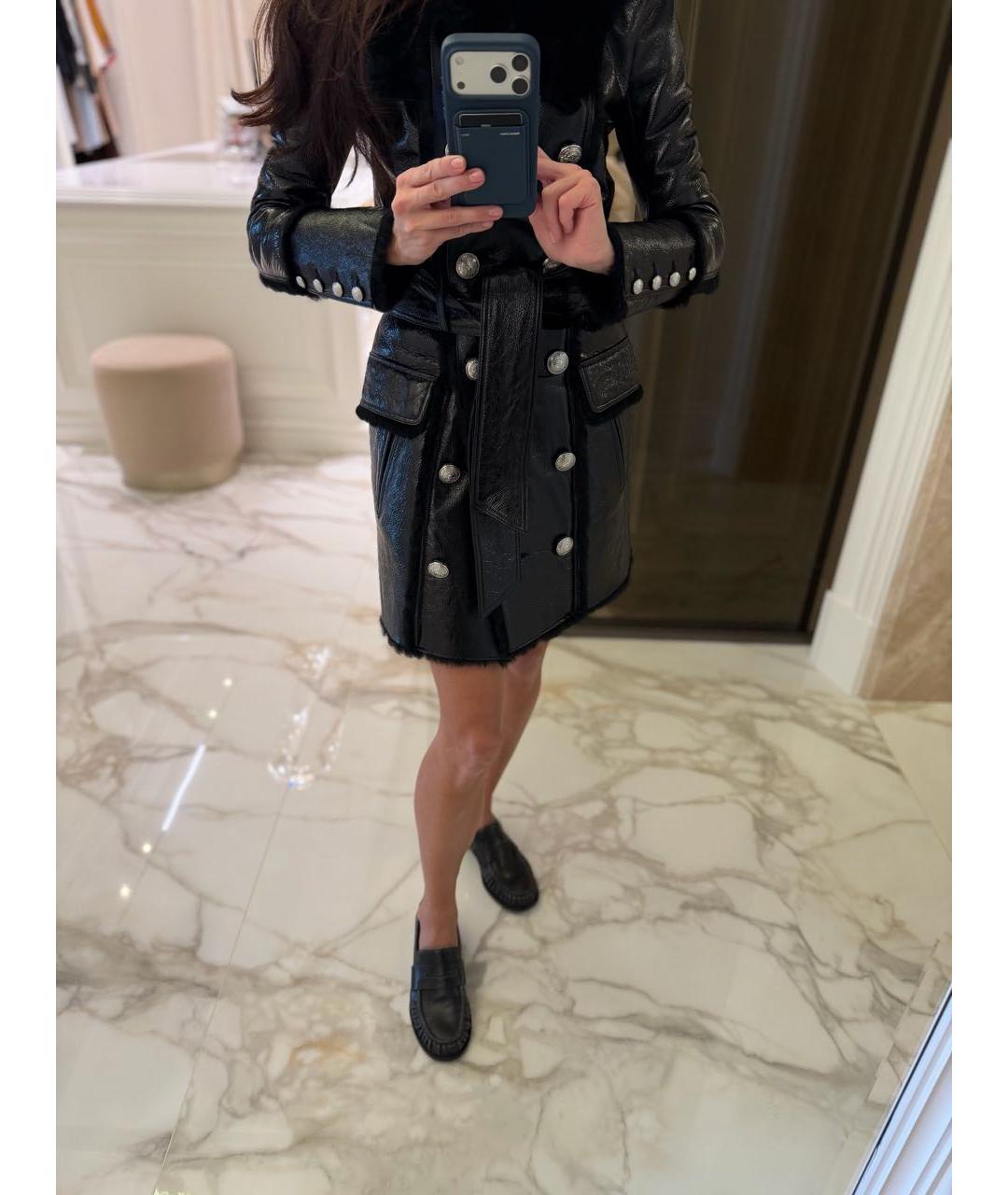 BALMAIN Черная дубленка, фото 2