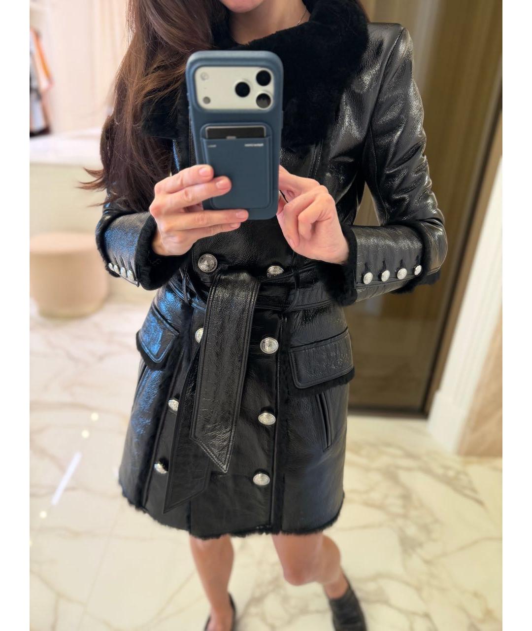 BALMAIN Черная дубленка, фото 5