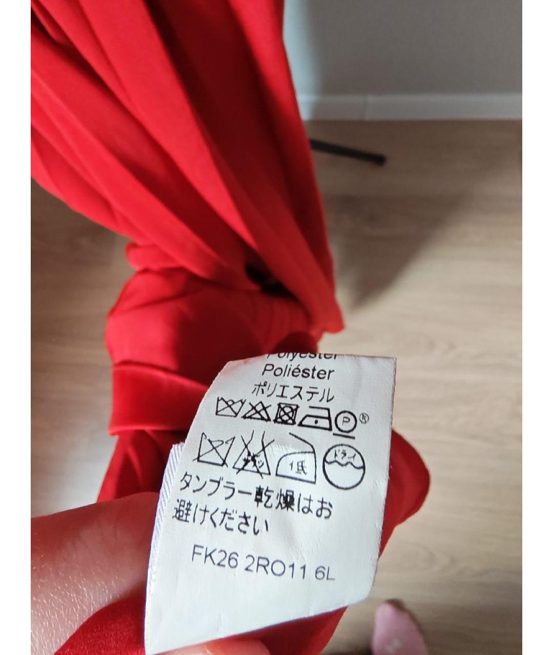 KENZO Красное полиэстеровое коктейльное платье, фото 5