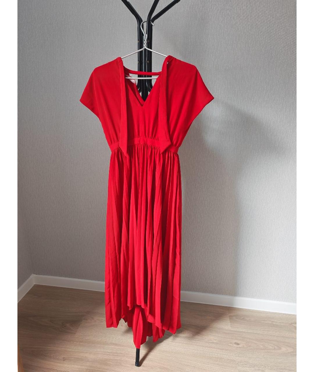 KENZO Красное полиэстеровое коктейльное платье, фото 2