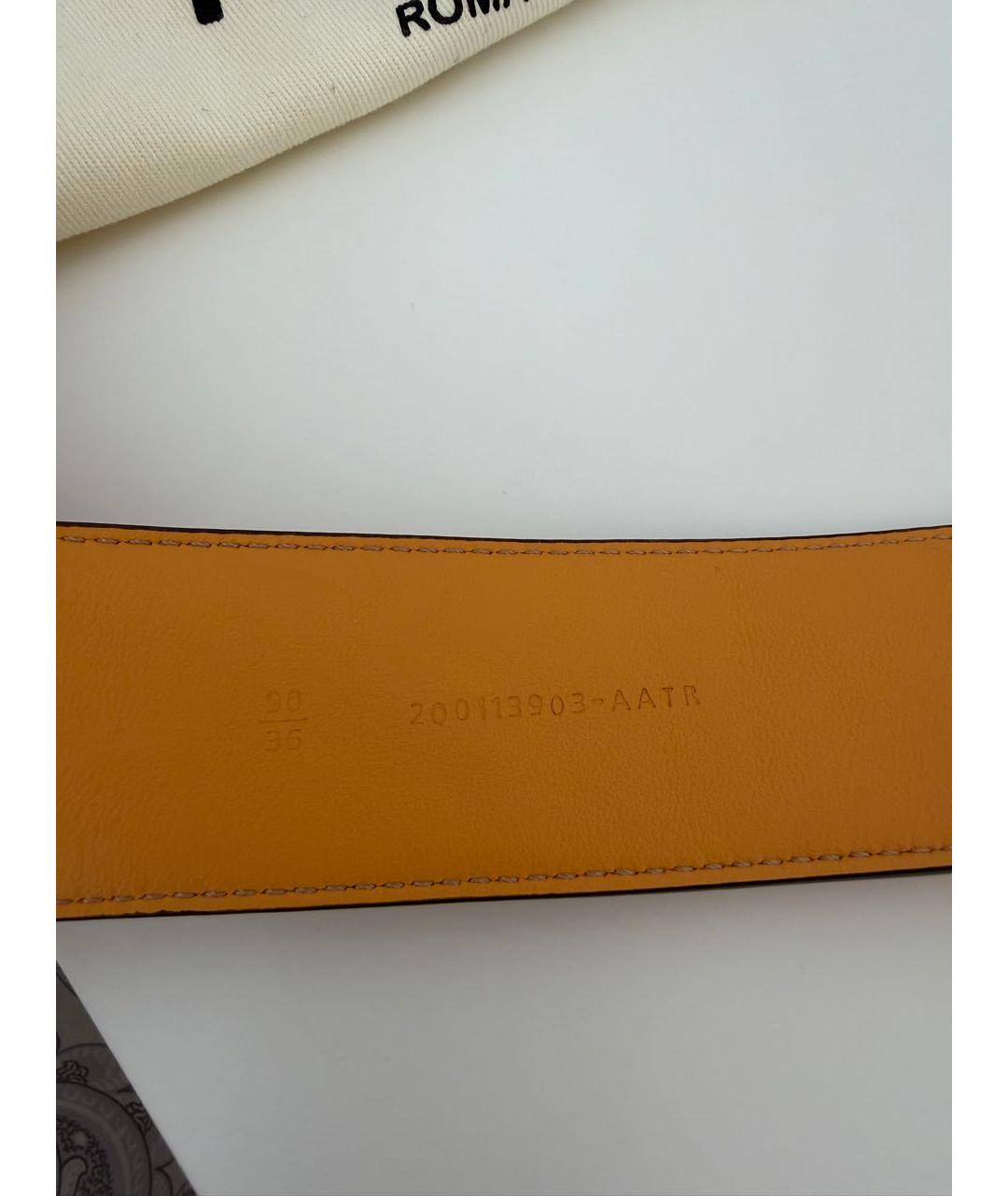 FENDI Оранжевый кожаный ремень, фото 3