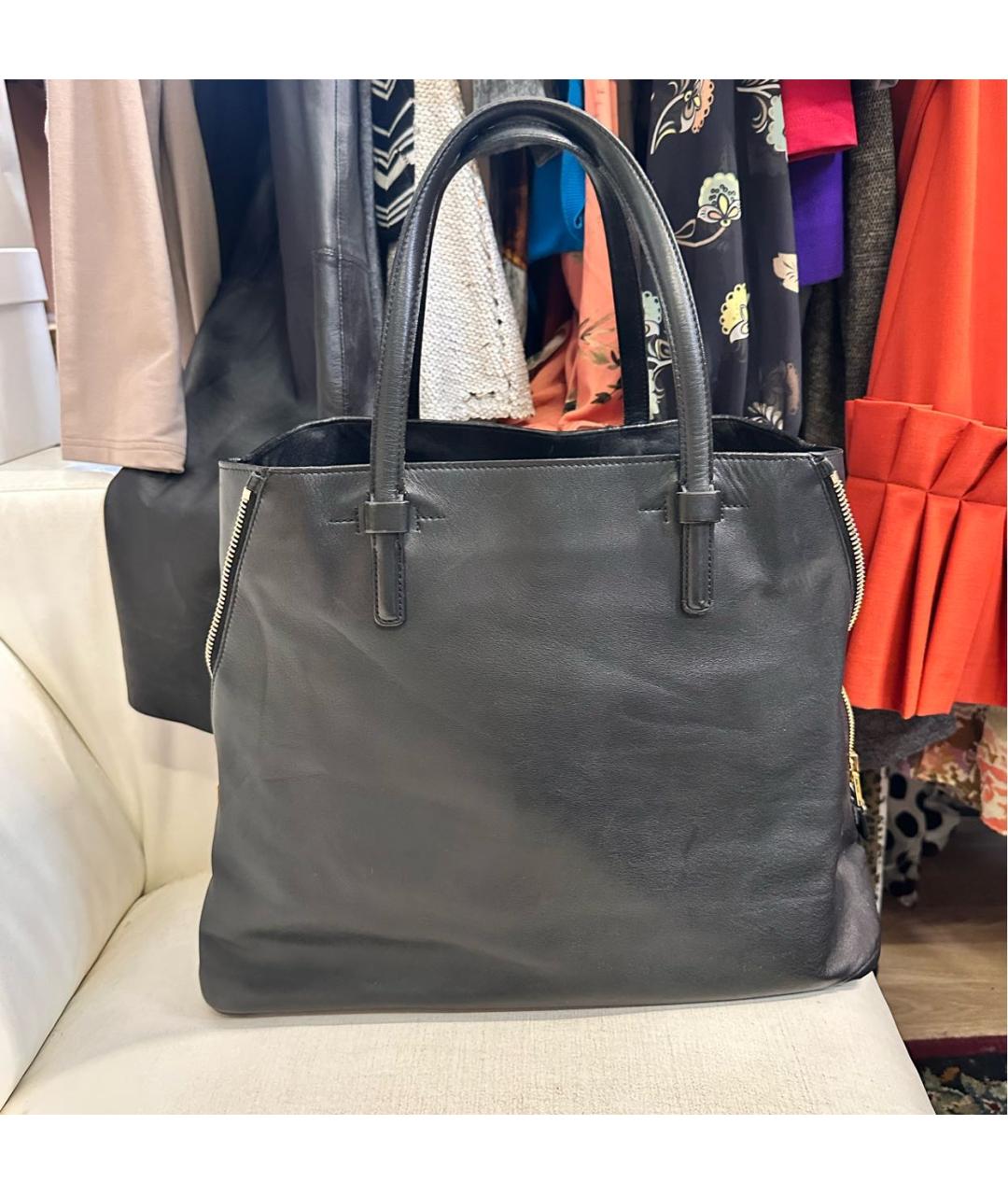 TOM FORD Черная кожаная сумка тоут, фото 3