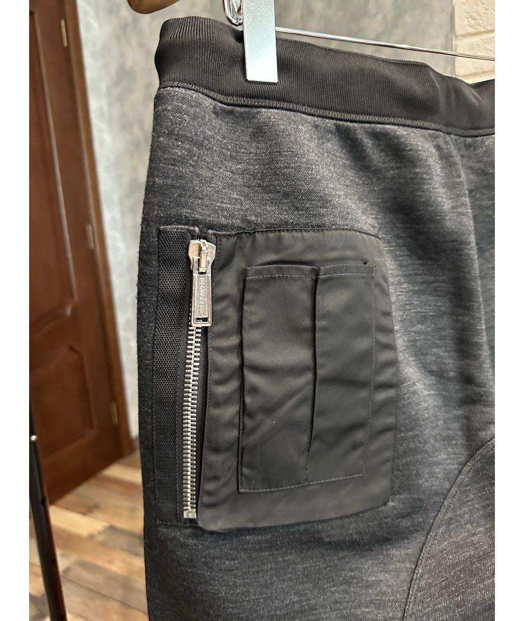 DSQUARED2 Антрацитовые хлопковые повседневные брюки, фото 4