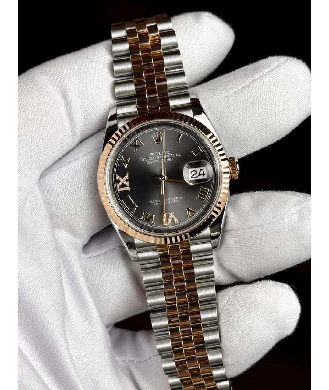 ROLEX Серые часы из розового золота, фото 2