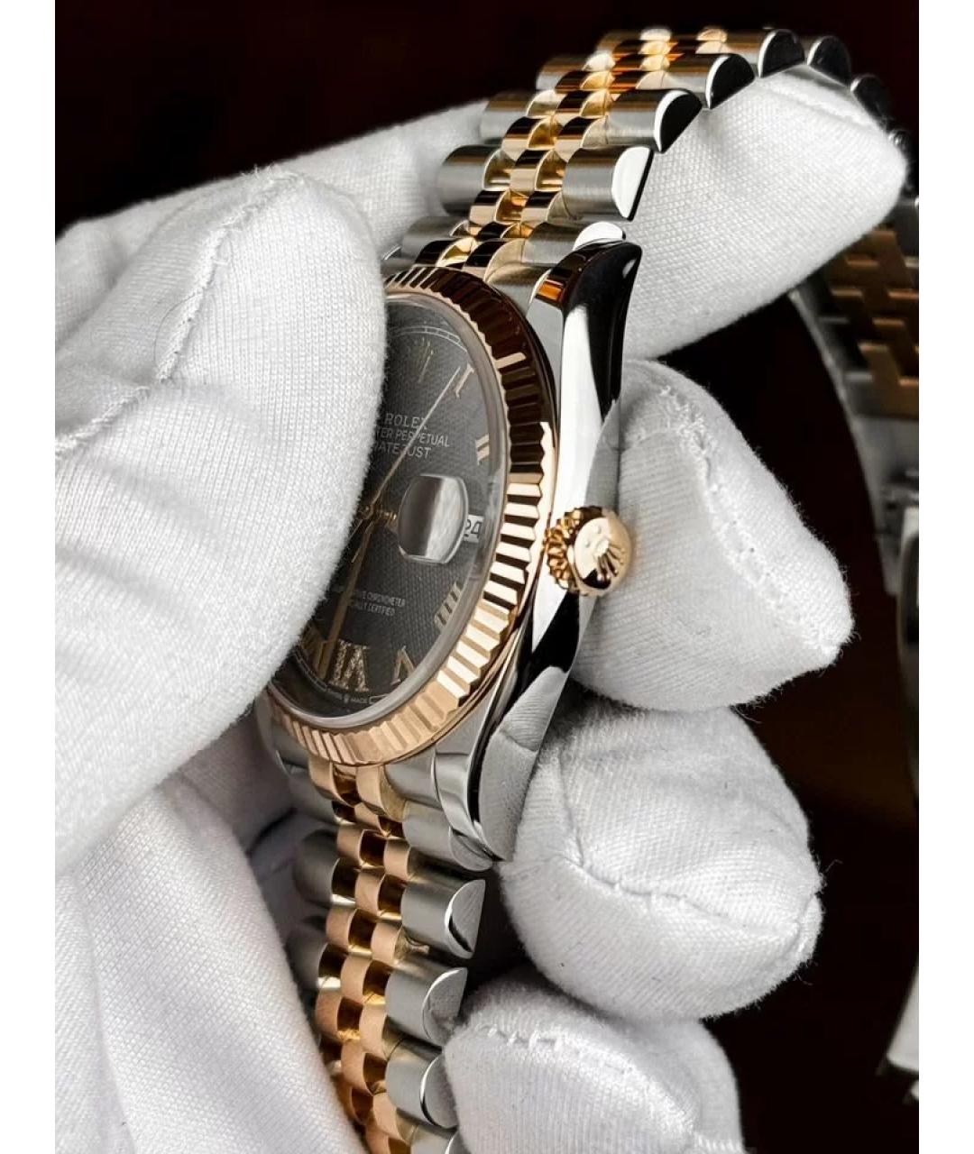 ROLEX Серые часы из розового золота, фото 3