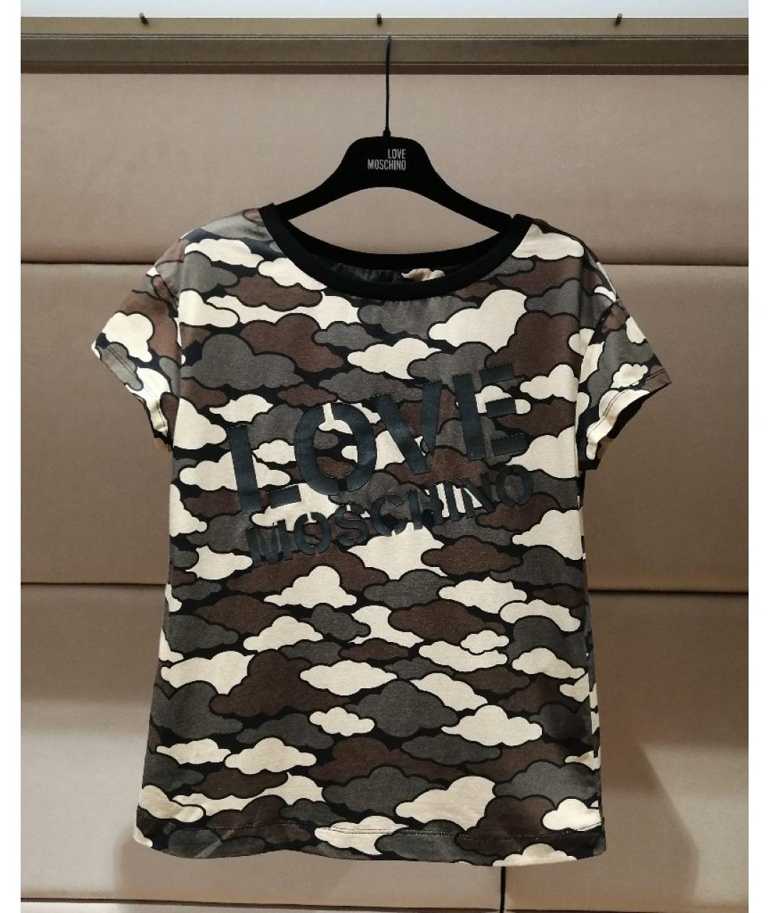 LOVE MOSCHINO Мульти хлопковая футболка, фото 3