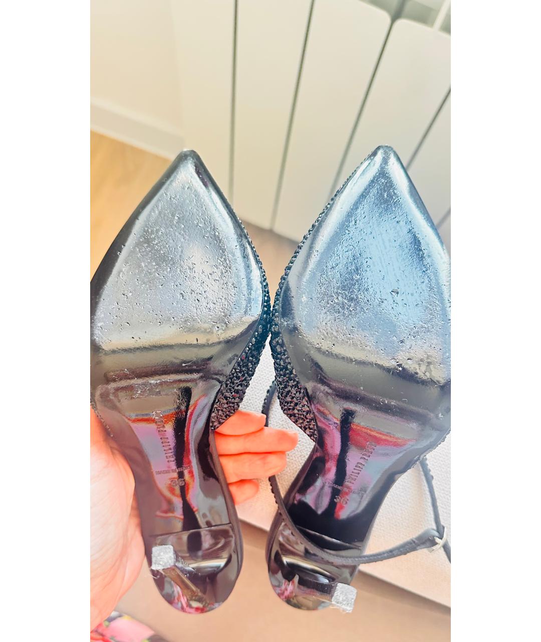 PHILIPP PLEIN Черные текстильные туфли, фото 5