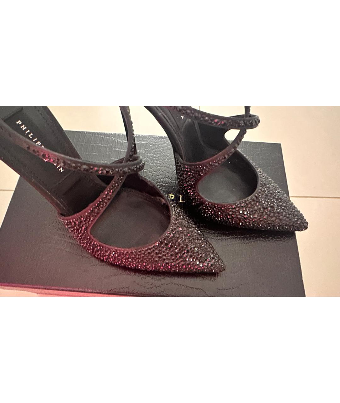 PHILIPP PLEIN Черные текстильные туфли, фото 8