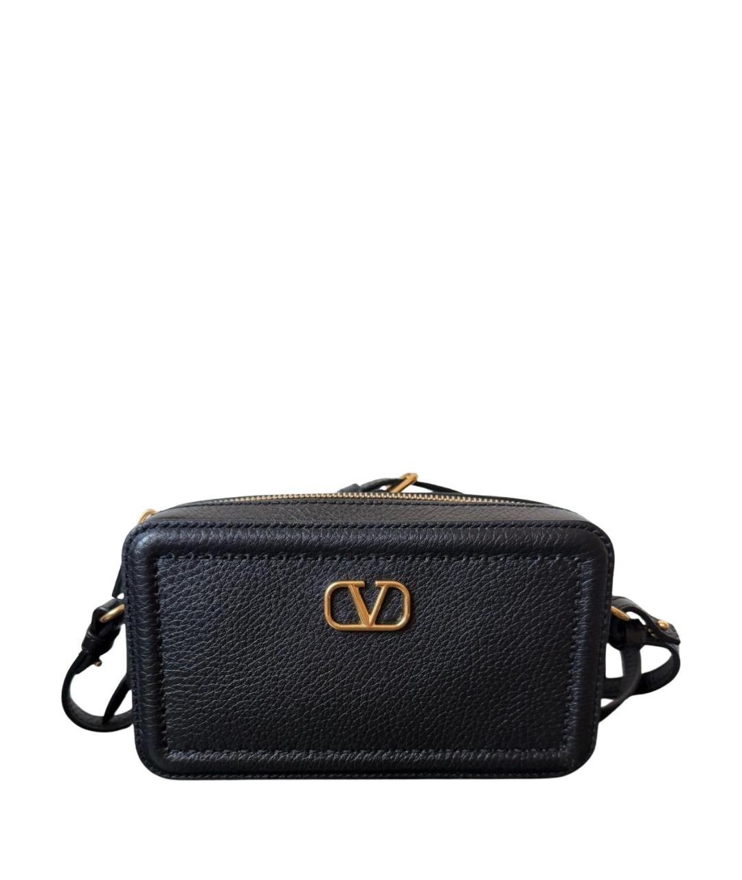 VALENTINO Черная кожаная сумка через плечо, фото 1