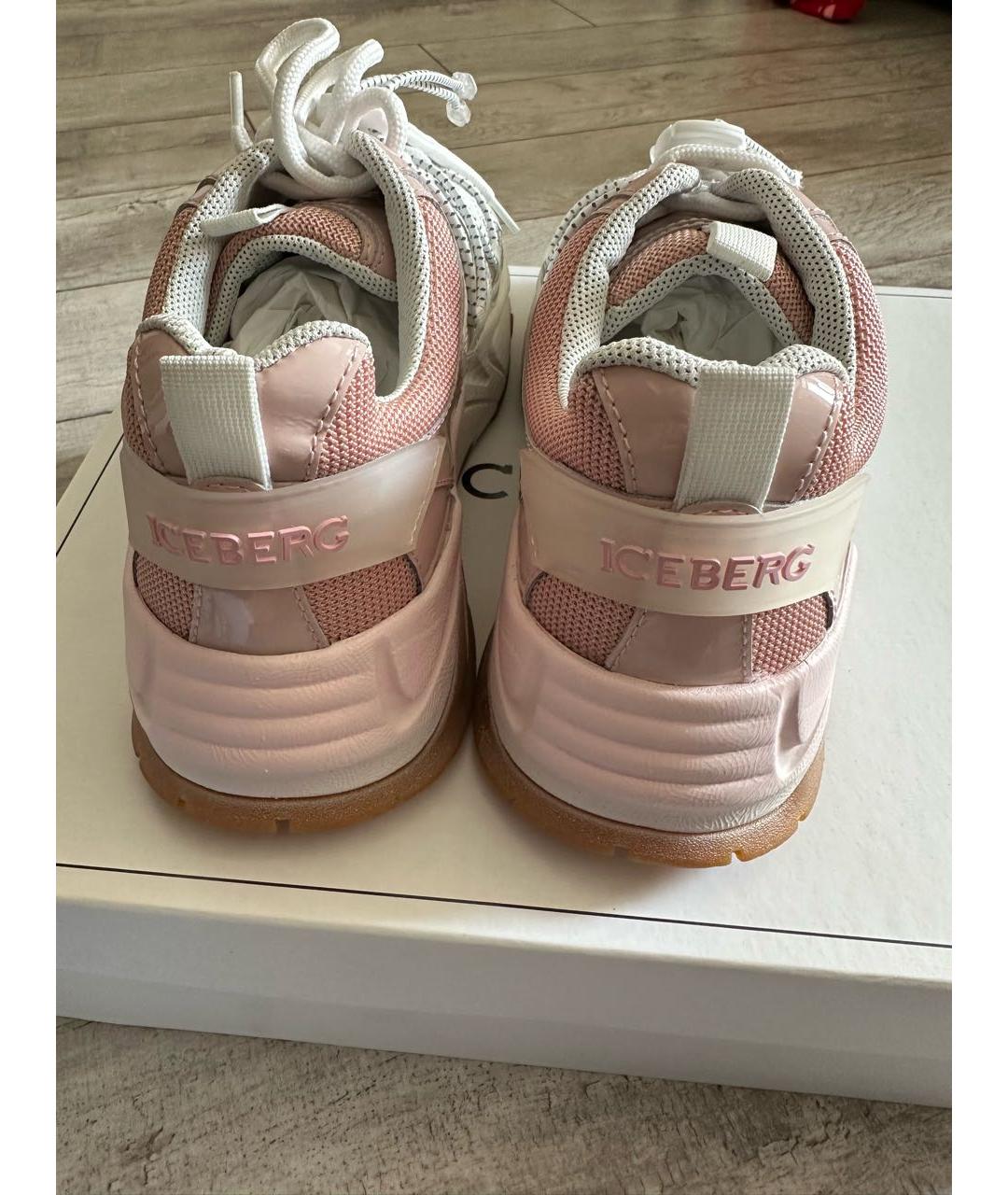 ICEBERG Розовые кроссовки из лакированной кожи, фото 4