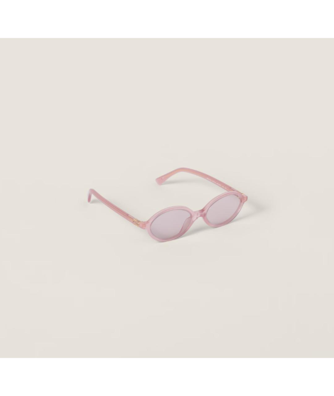 MIU MIU Розовые пластиковые солнцезащитные очки, фото 2