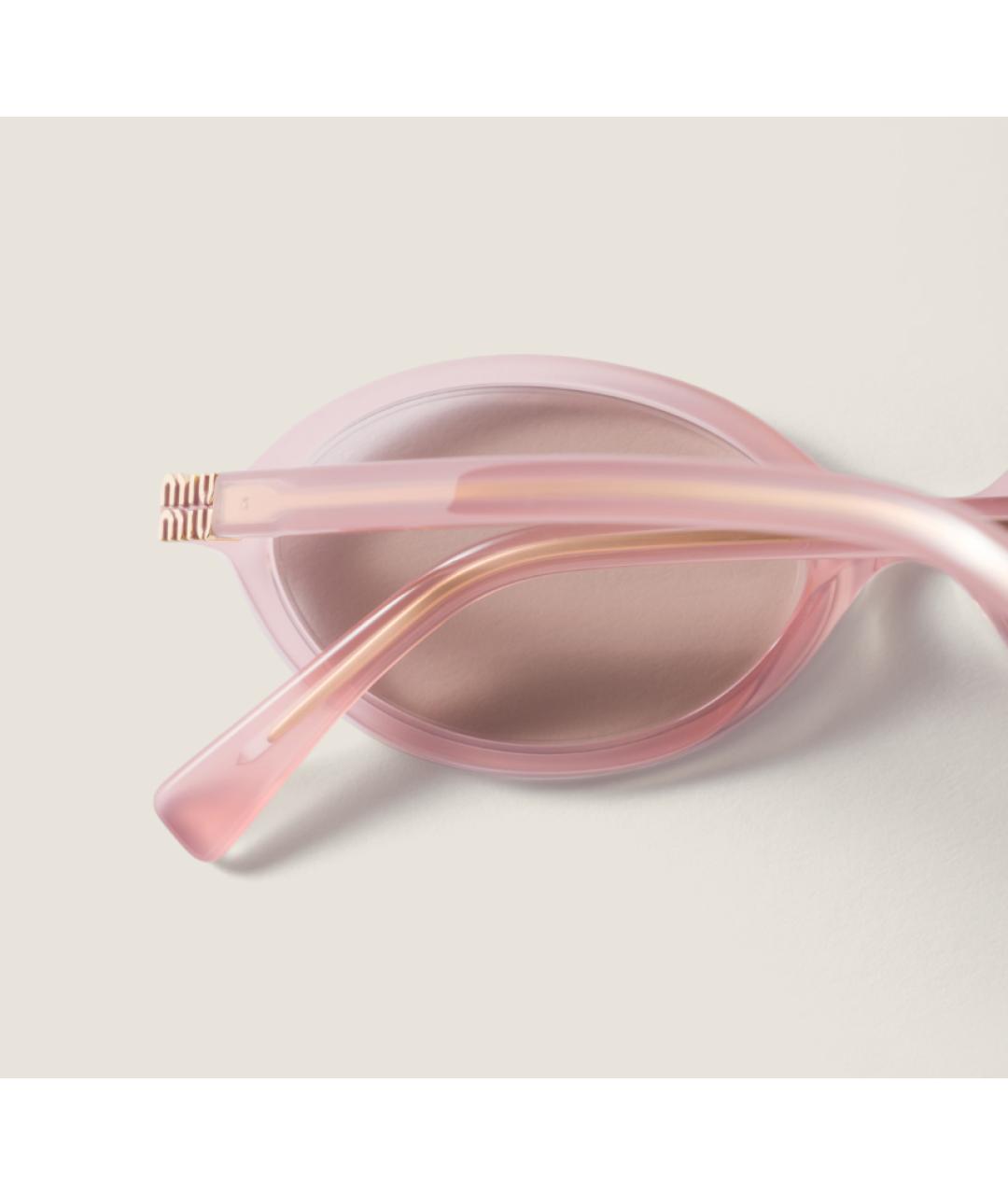 MIU MIU Розовые пластиковые солнцезащитные очки, фото 4