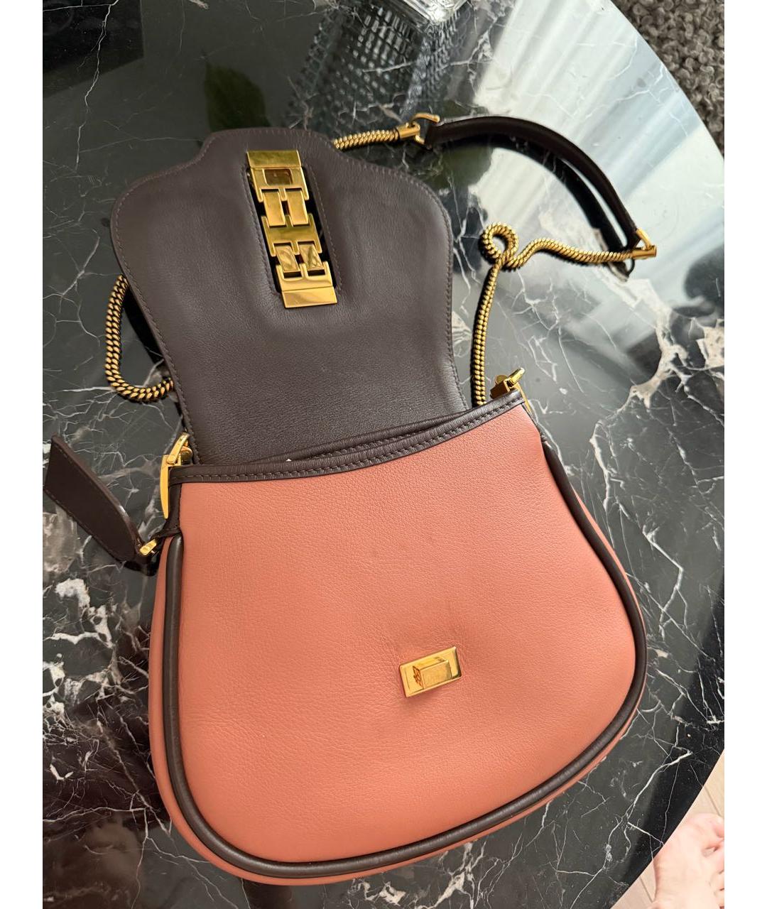 LOUIS VUITTON Коралловая кожаная сумка через плечо, фото 3