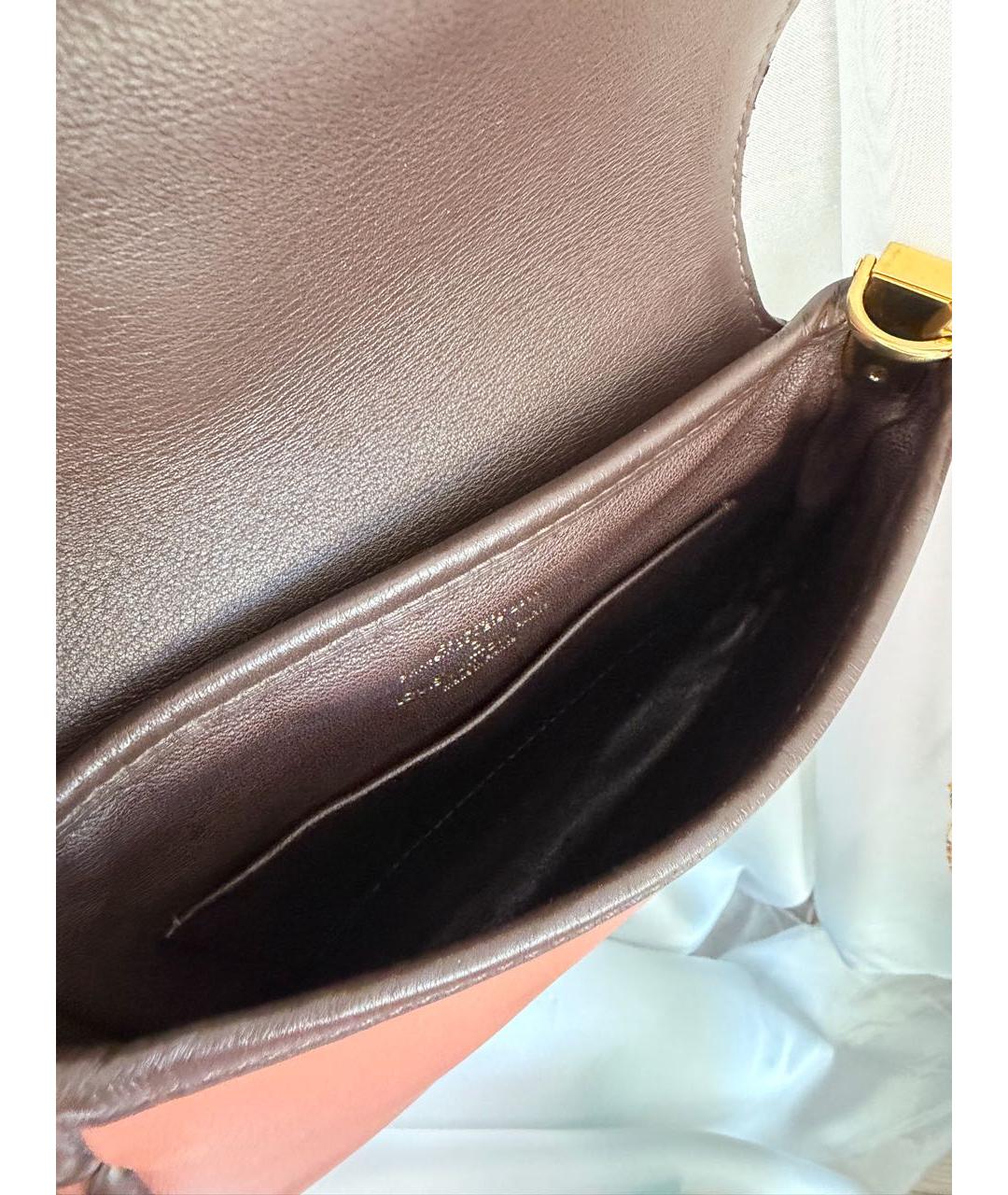 LOUIS VUITTON Коралловая кожаная сумка через плечо, фото 8