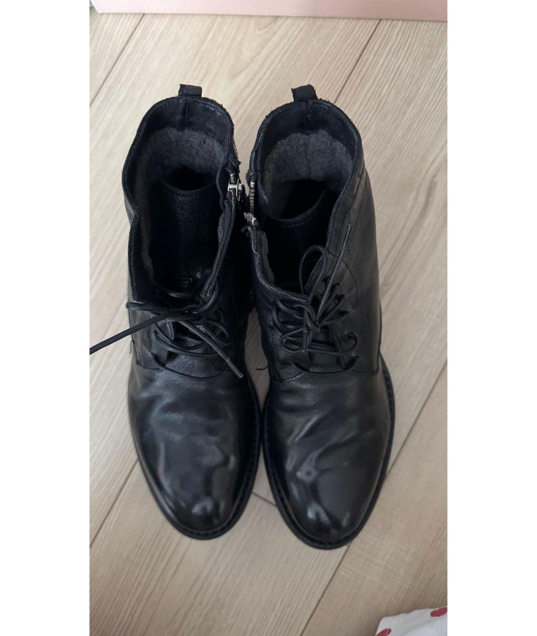 OFFICINE CREATIVE Черные кожаные высокие ботинки, фото 3