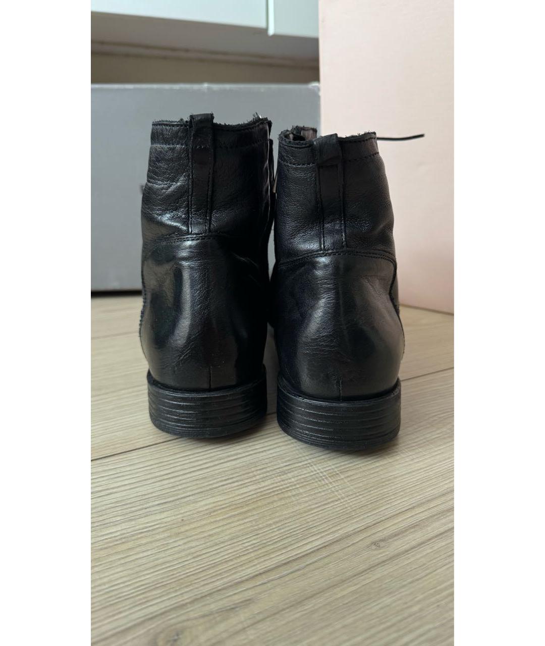 OFFICINE CREATIVE Черные кожаные высокие ботинки, фото 4