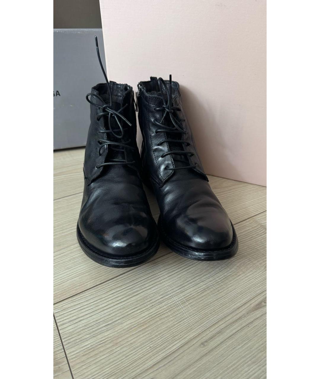 OFFICINE CREATIVE Черные кожаные высокие ботинки, фото 2