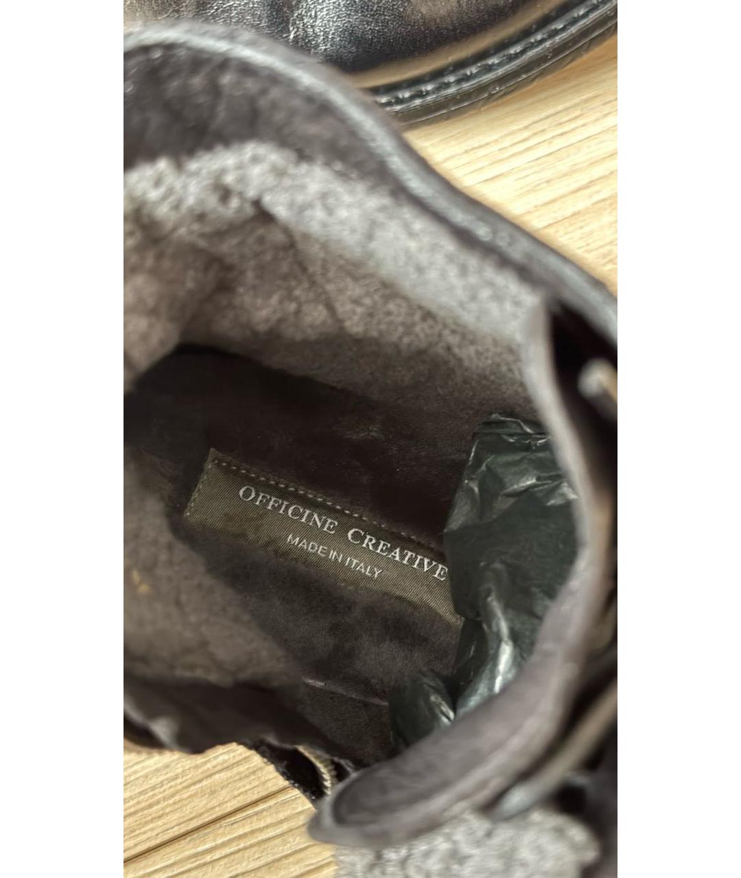OFFICINE CREATIVE Черные кожаные высокие ботинки, фото 8