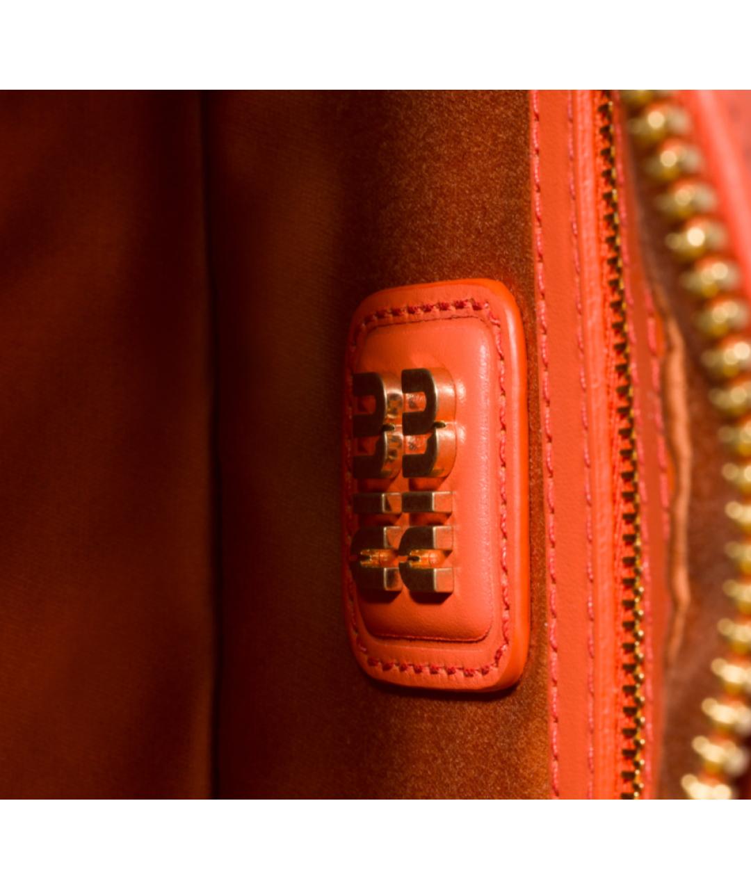 MIU MIU Оранжевая кожаная сумка с короткими ручками, фото 5