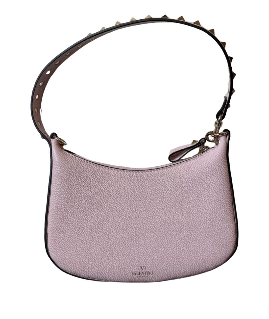 VALENTINO Розовая кожаная сумка с короткими ручками, фото 1