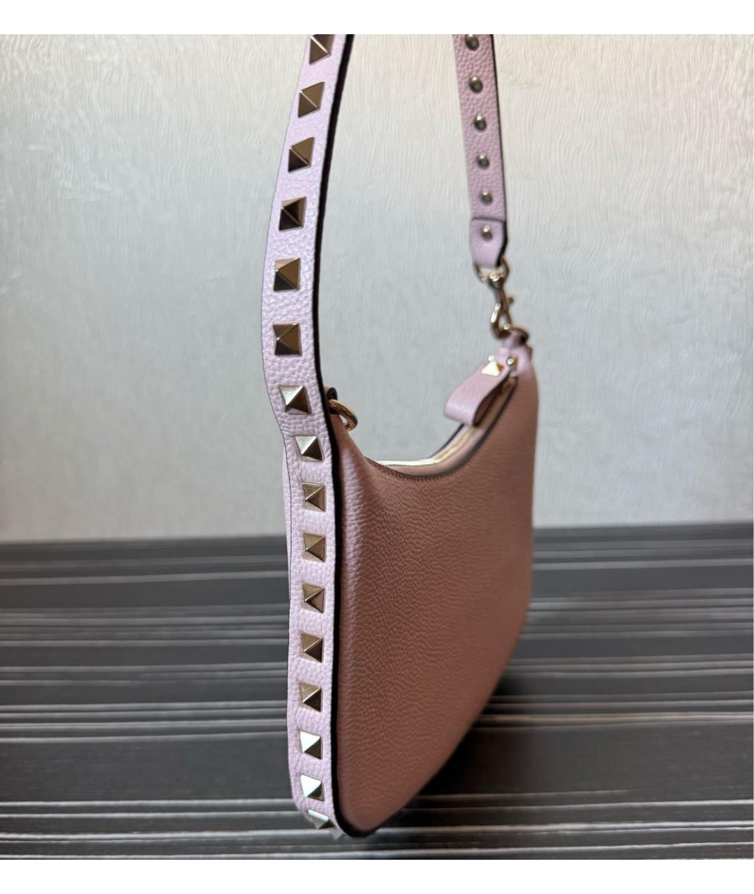 VALENTINO Розовая кожаная сумка с короткими ручками, фото 2