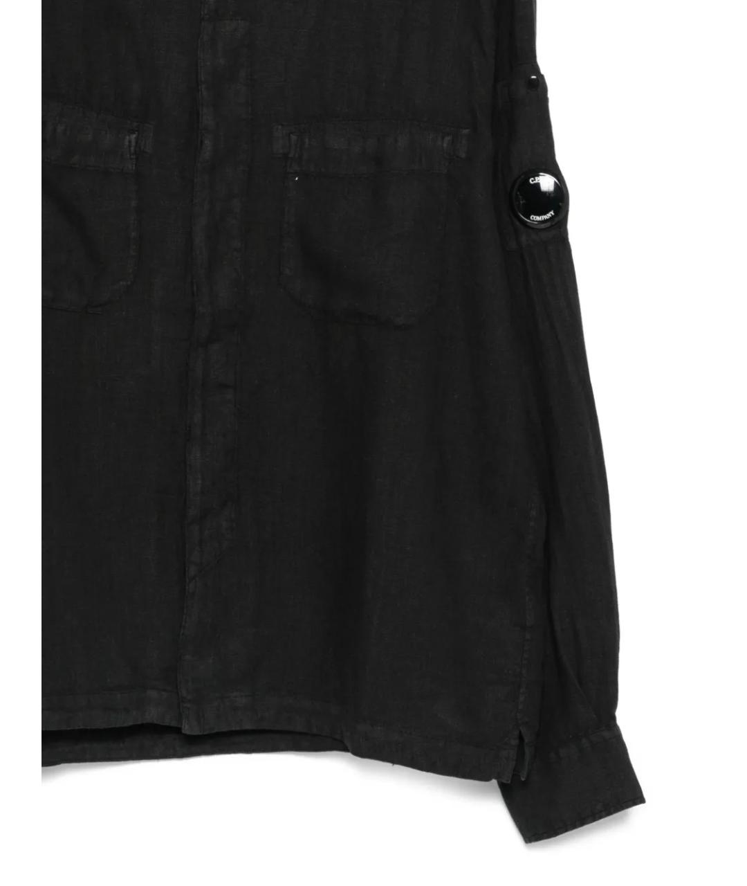 CP COMPANY Черная льняная кэжуал рубашка, фото 3