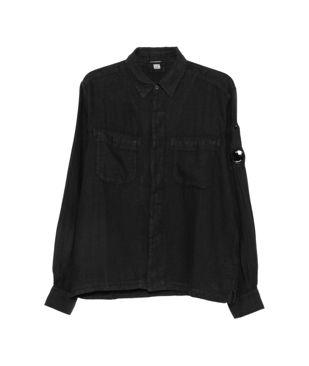 CP COMPANY Черная льняная кэжуал рубашка, фото 1