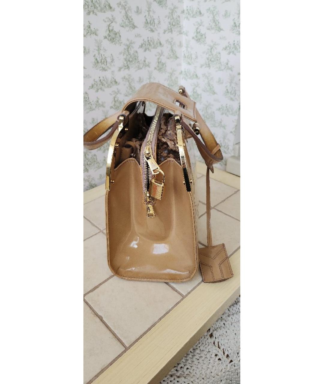 SAINT LAURENT Сумка с короткими ручками из лакированной кожи, фото 2