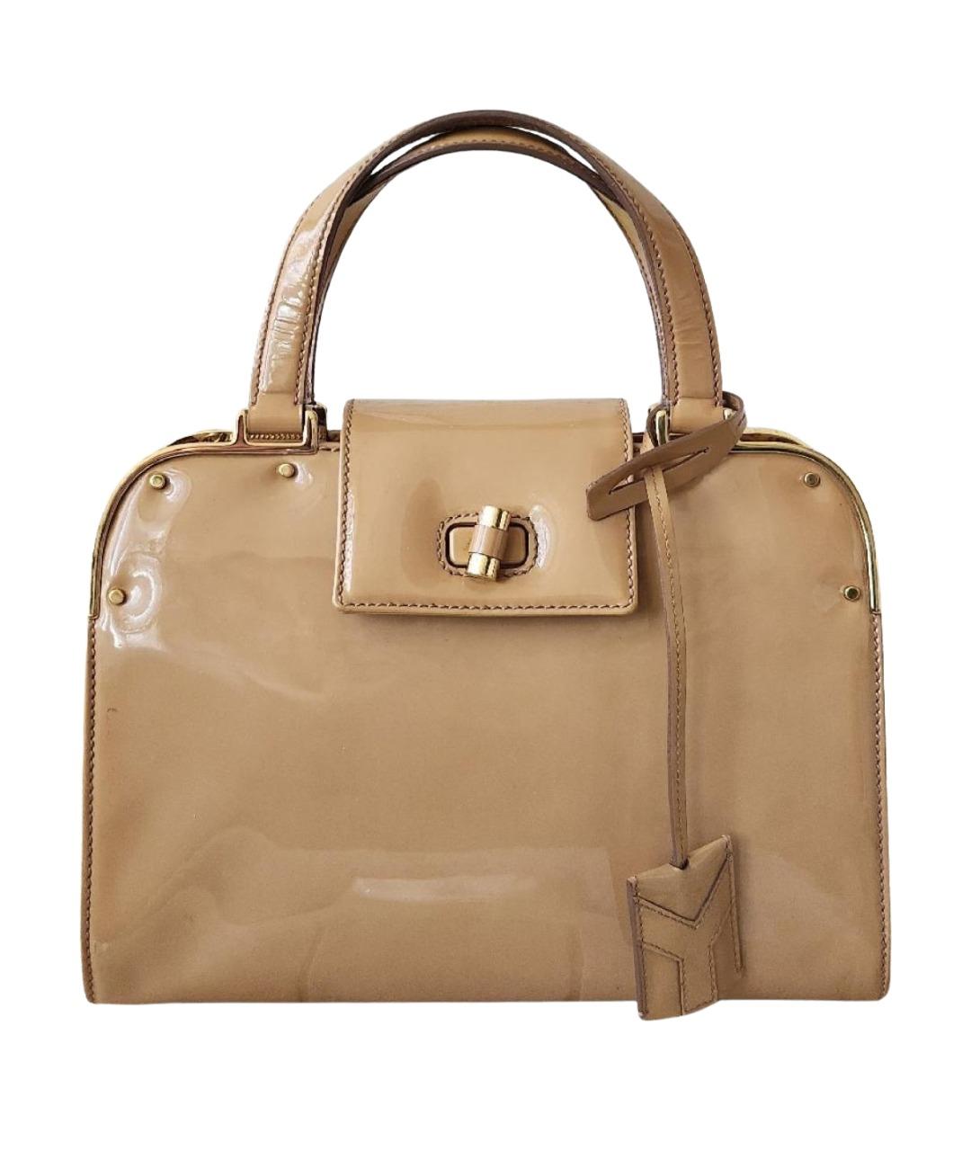 SAINT LAURENT Сумка с короткими ручками из лакированной кожи, фото 1