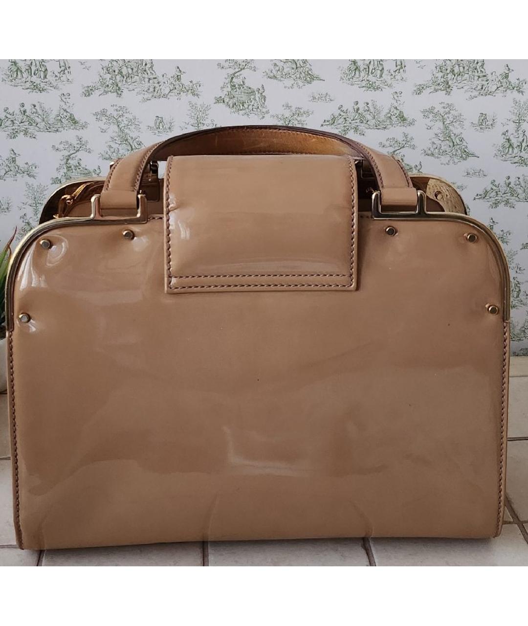 SAINT LAURENT Сумка с короткими ручками из лакированной кожи, фото 3