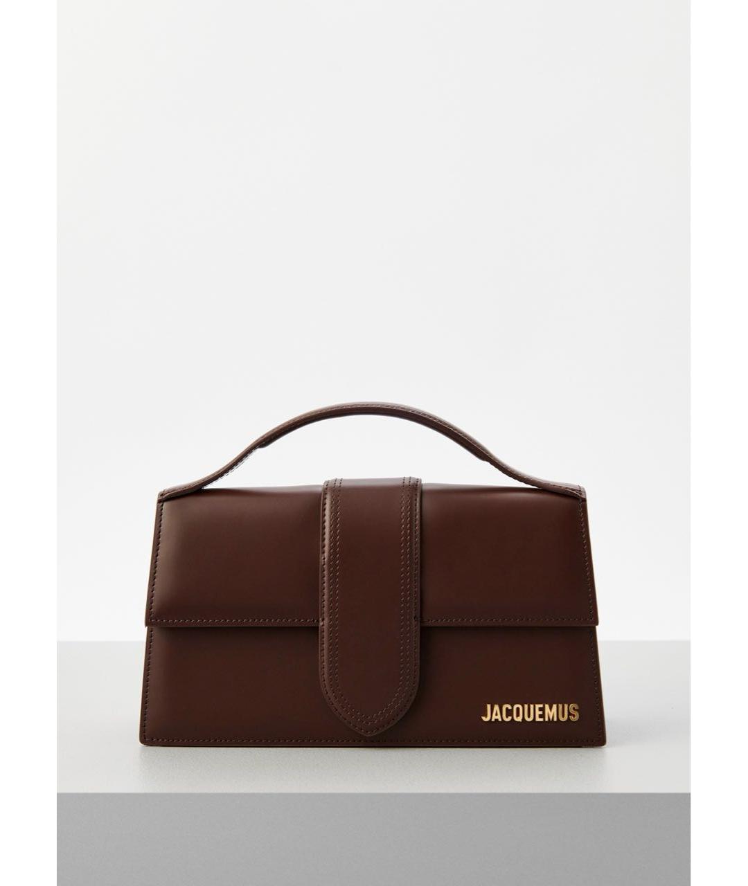 JACQUEMUS Коричневая кожаная сумка с короткими ручками, фото 7