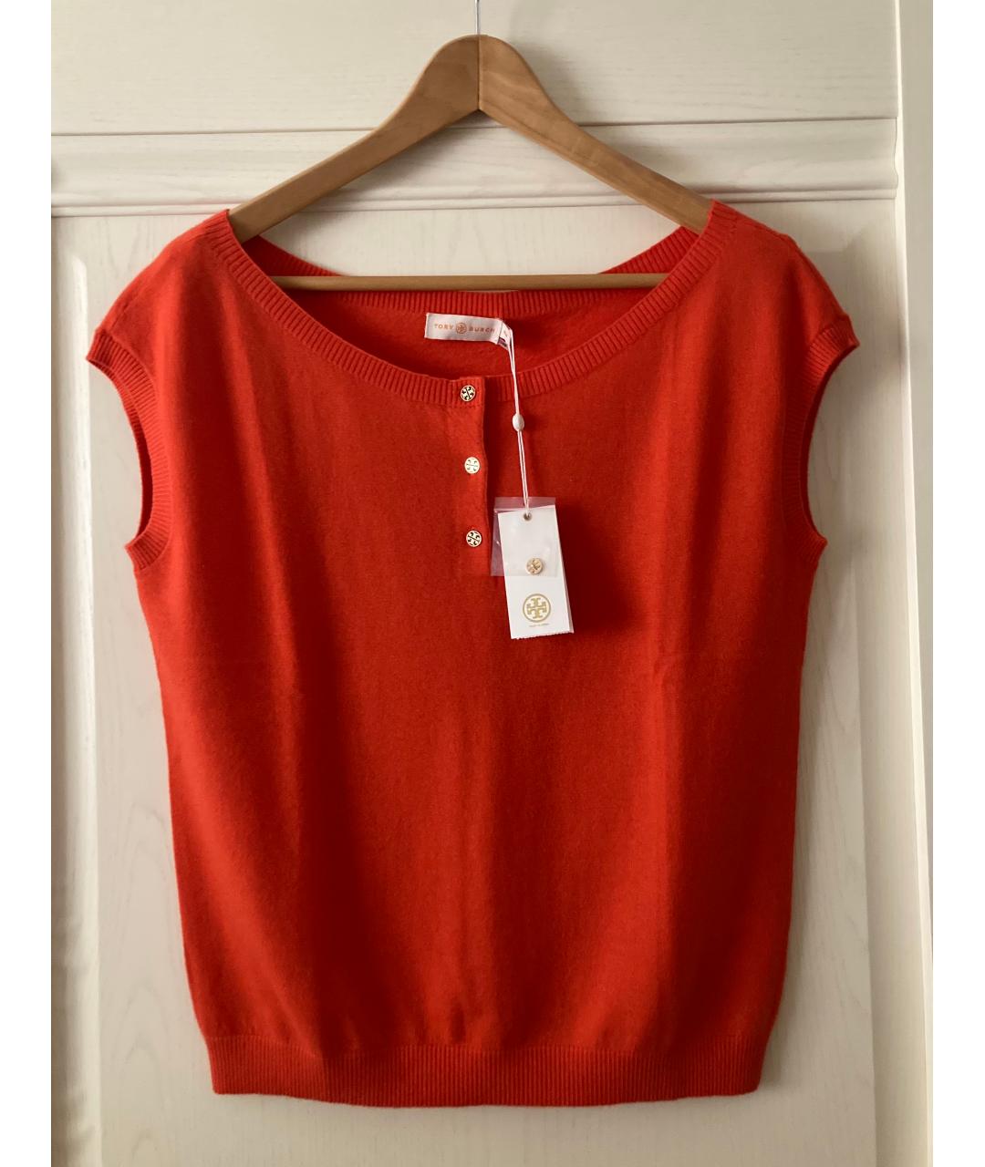 TORY BURCH Оранжевый кашемировый джемпер / свитер, фото 4