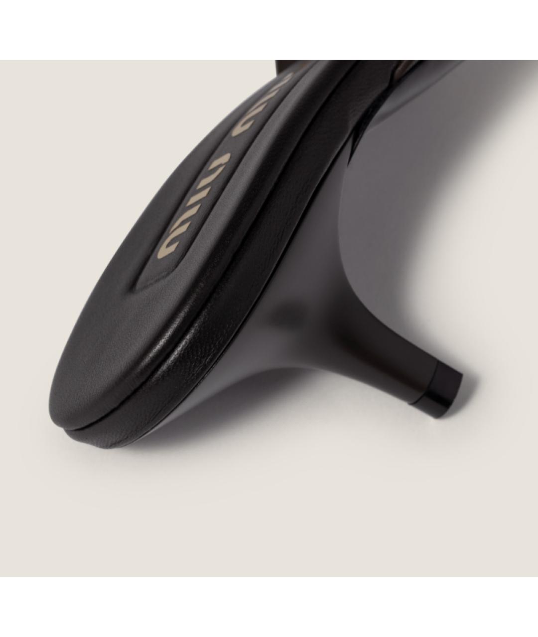 MIU MIU Черные текстильные мюли, фото 4