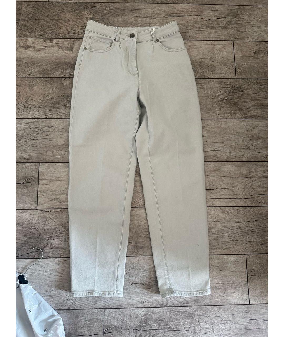 PESERICO Серые хлопковые прямые джинсы, фото 5