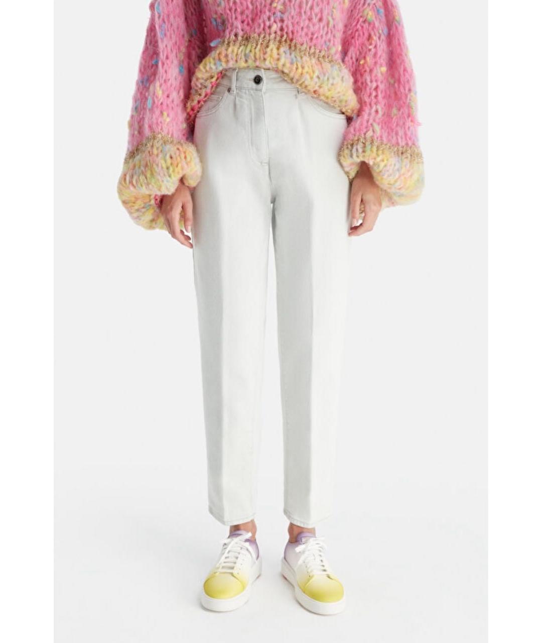 PESERICO Серые хлопковые прямые джинсы, фото 3