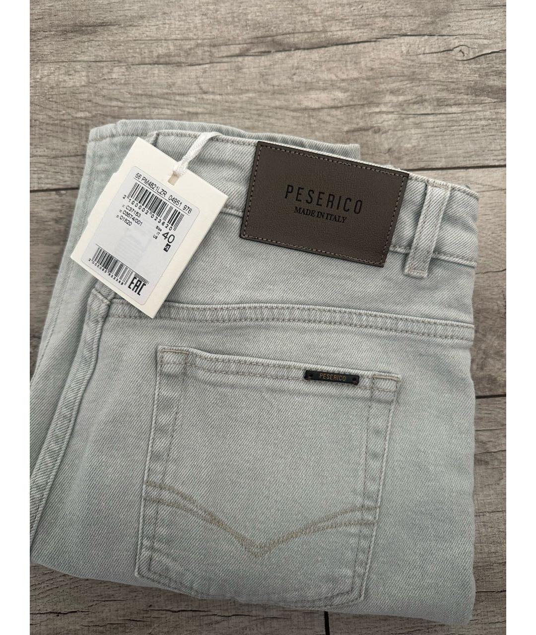 PESERICO Серые хлопковые прямые джинсы, фото 7