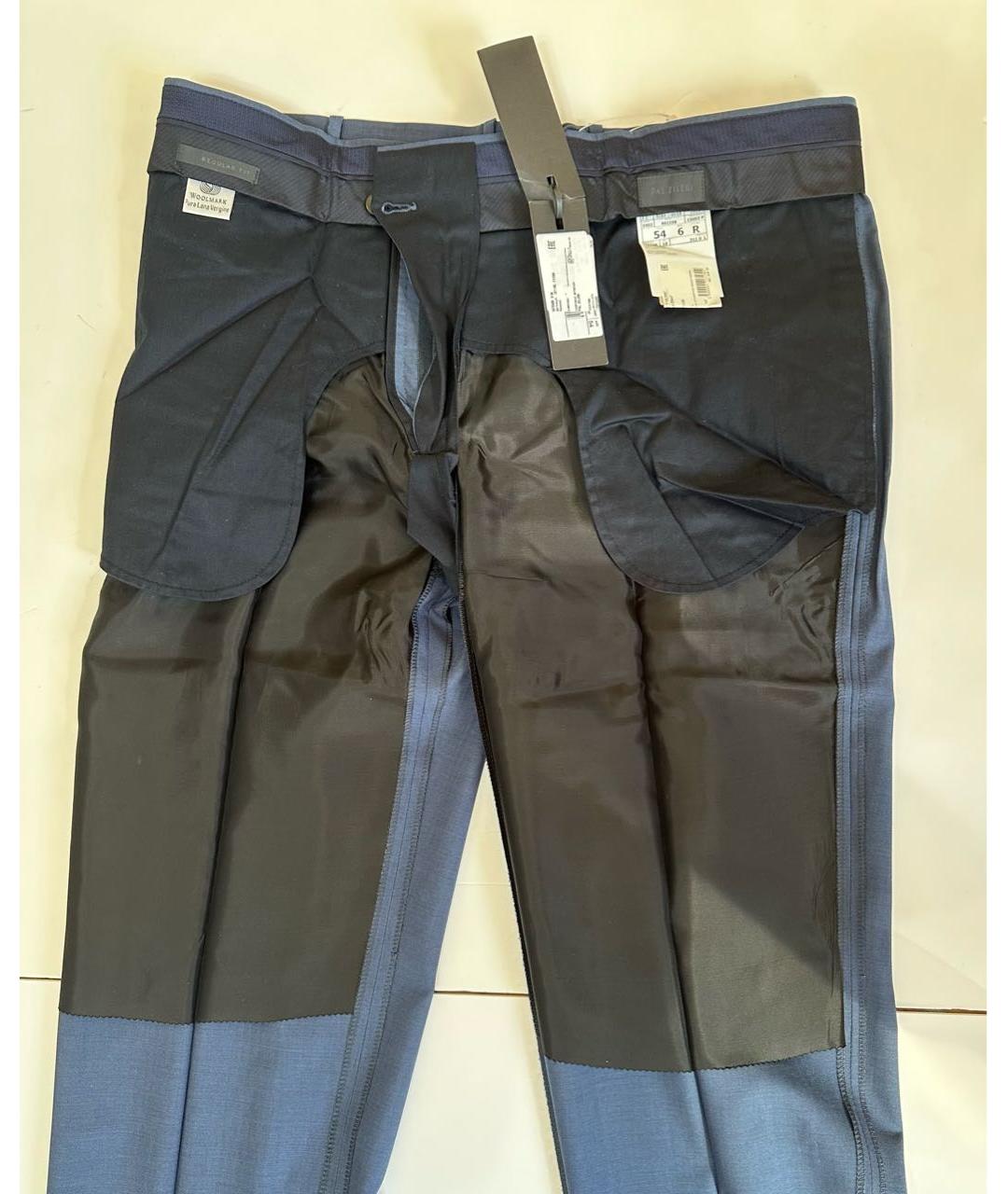 PAL ZILERI Синие шерстяные классические брюки, фото 3