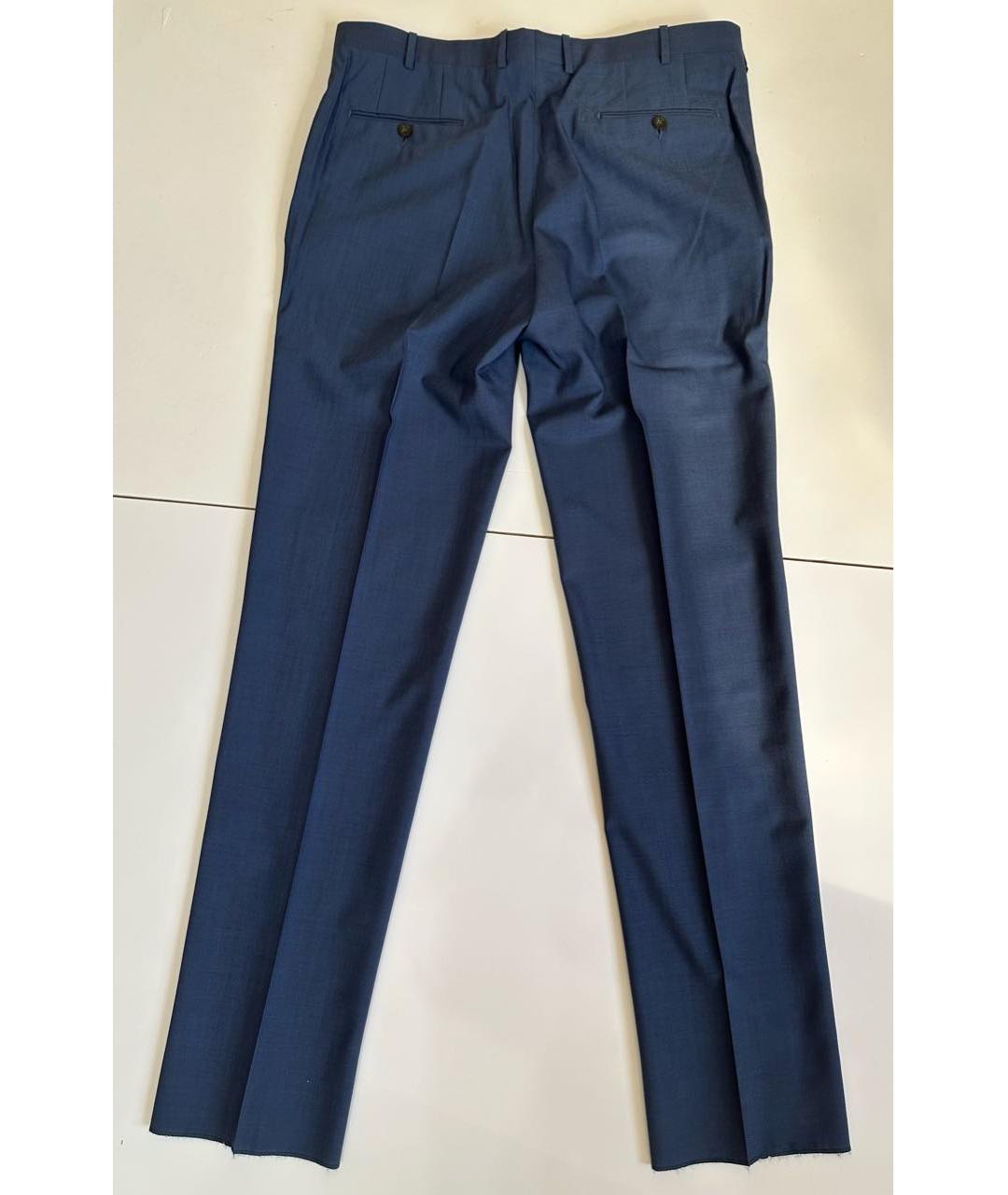 PAL ZILERI Синие шерстяные классические брюки, фото 2