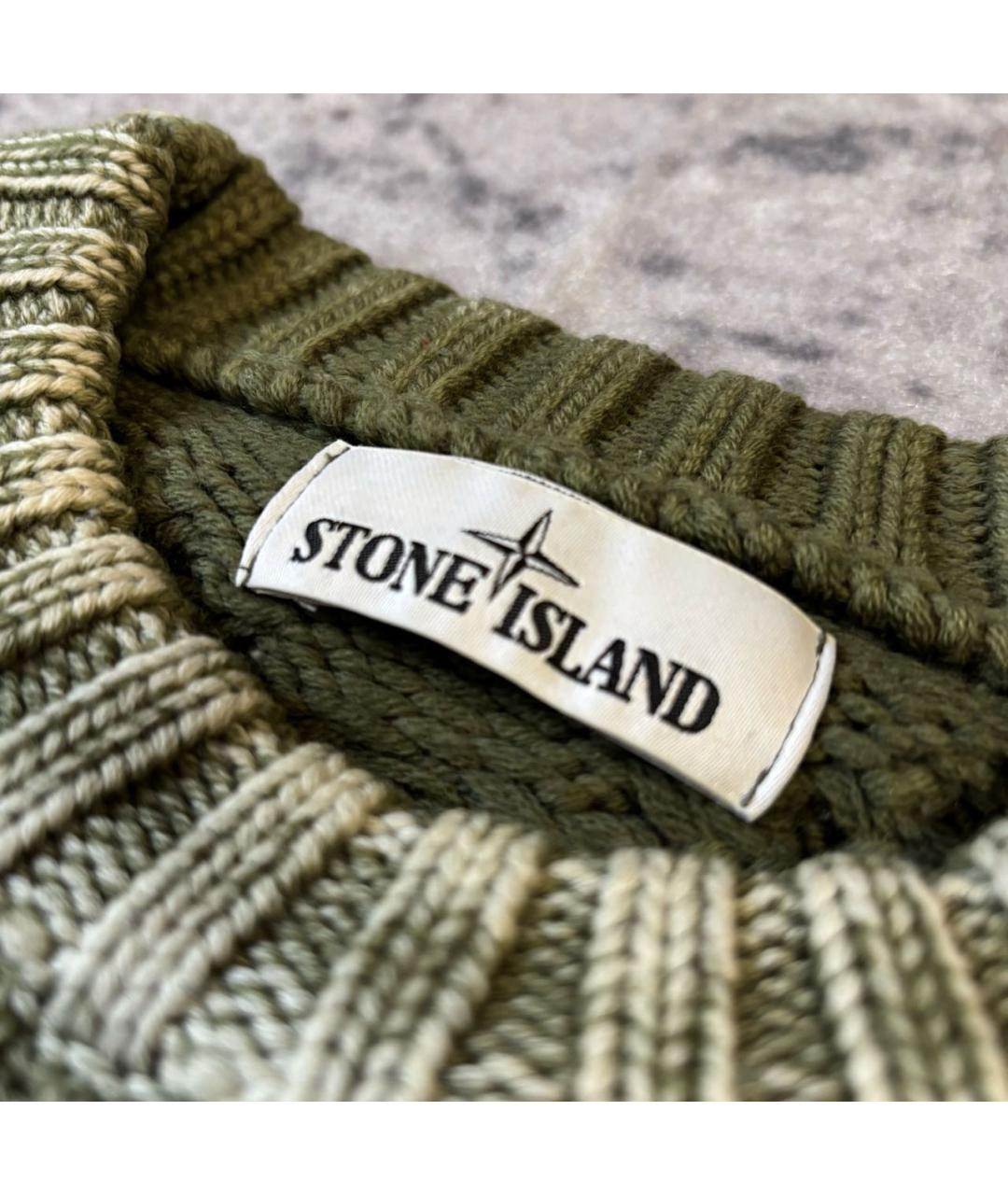 STONE ISLAND Зеленый шерстяной джемпер / свитер, фото 4