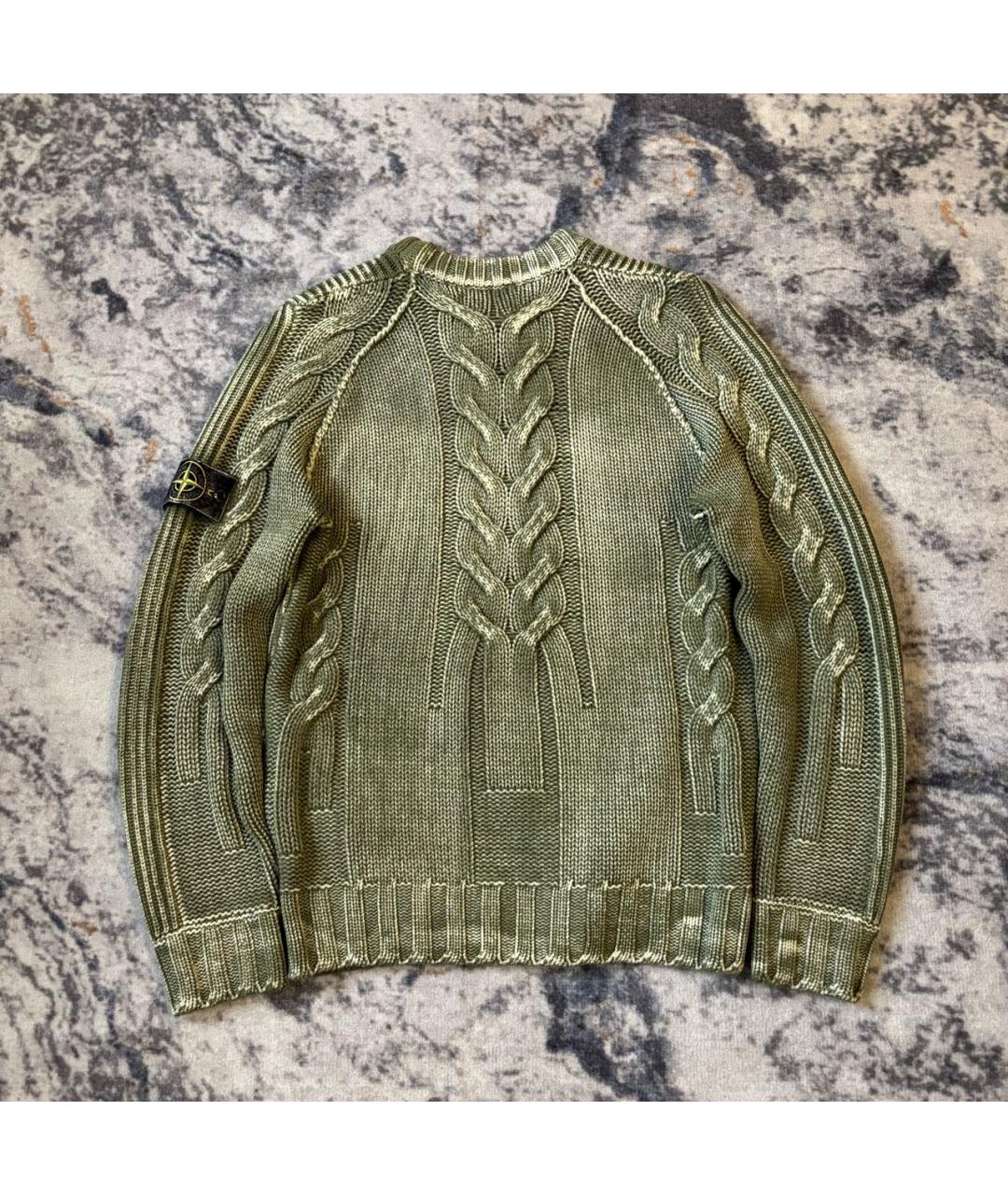 STONE ISLAND Зеленый шерстяной джемпер / свитер, фото 3